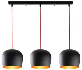Chandelier Berceste – Preto e Vermelho – 74 x 22 cm