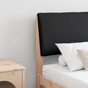 vidaXL Cabeceira estofada Preto 200 cm Madeira de Pinheiro Sólida