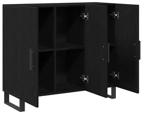 Sideboard vidaXL com 3 portas em Carvalho Preto 90x34x80 cm em Madeira