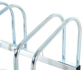 HOMCOM Estacionamento para 3 Bicicletas Suporte de Aço para Estacionar Bicicletas no Chão para Interior e Exterior 76x33x27cm Prata