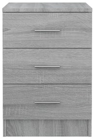 Mesa cabeceira 2pcs 38x35x56cm derivado madeira cinzento sonoma