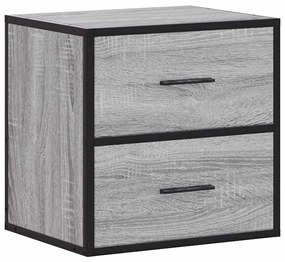 Mesas de cabeceira de parede 2 pcs 40x31x39,5cm cinzento sonoma