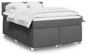 Cama com molas/colchão 140x200 cm tecido cinzento-escuro