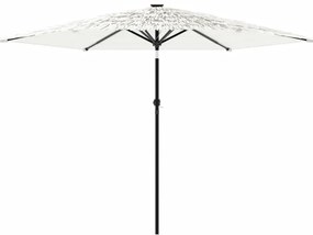 Guarda-sol de jardim com poste de aço 288x288x225 cm branco