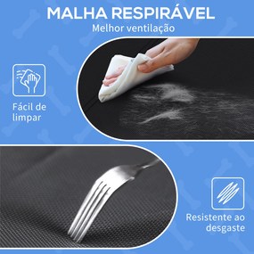 Cama Elevada para Cães Respirável para Cães Pequenos 106x81x33 cm Tecido de Textilen