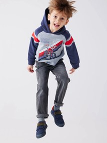 Jeans indestrutíveis direitos relax, fáceis de vestir, para menino ganga cinzenta