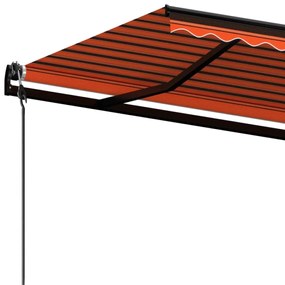 Toldo retrátil automático 450x350 cm laranja e castanho