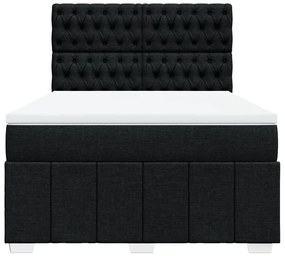 Cama com molas/colchão 160x200 cm tecido preto