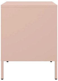 Mesas de cabeceira 2 pcs 36x39x50,5 cm aço rosa