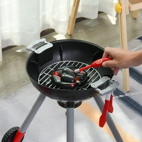 Conjunto de Churrasqueira para Crianças Acima de 3 Anos 39 Peças Luz e Som 34.5x37x56 Vermelho