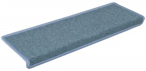 Tapete/carpete para degraus 15 pcs 65x21x4 cm azul