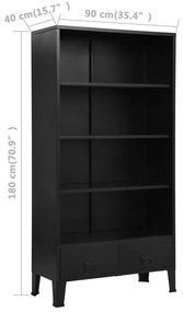 Estante industrial 90x40x180 cm aço preto