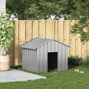 Casota para cães com telhado 131x101x102 cm aço galvanizado