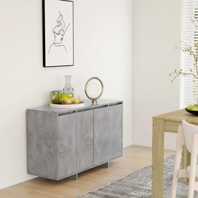 Aparador 120x41x75 cm derivados de madeira cinza cimento
