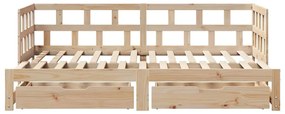 Sofá-cama com gavetão e gavetas sem colchão 90x200 cm