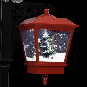 Candeeiro de rua Pai Natal 81x40x188 cm PVC preto e vermelho