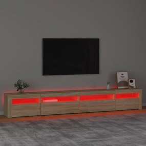 Móvel de TV com luzes LED 270x35x40 cm carvalho sonoma