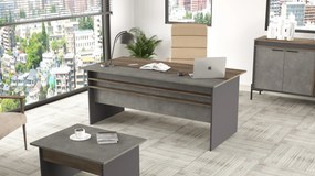 Secretária VS1 – Castanho/Cinzento/Antracite – 180x75x89,5 cm