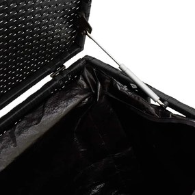 Caixa de arrumação para jardim 220x50x58 cm vime PE preto