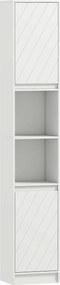 HOMCOM Coluna Estreita para Casa de Banho com 2 Portas e 2 Prateleiras Abertas, Ideal para Espaços Pequenos, 30x24x170 cm, Branco | Aosom Portugal