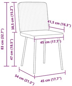 Cadeiras de jantar 2 pcs veludo amarelo