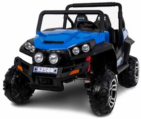 Carro elétrico para crianças Buggy RSX - 2,4 GHz, 24V, 4x4, 2 Lugares em pele, rodas em Borracha, rádio FM, Bluetooth Azul