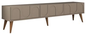 Móvel de TV "Lyon" – 180x44x35 cm – Taupe e Nogueira - Design Moderno