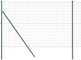 Cerca Euro com 7 postes de 1,6 x 10 m em aço galvanizado verde