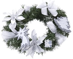Centro Mesa Natal Prateado 40CM