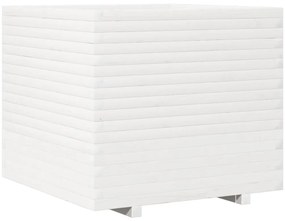 Vaso/floreira de jardim 80x80x72 cm pinho maciço branco