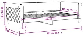 Sofá-cama 100x200 cm veludo preto