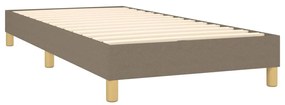 Cama box spring + colchão/LED 90x200cm tecido cinza-acastanhado