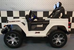Carro infantil Jeep Wrangler, 12 volts, 4x4, telecomandado, , pneus de EVA, assento em pele branco