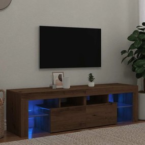 Móvel TV c/ luzes LED derivados de madeira carvalho artisiano