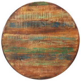 Mesa de jantar Ø110x78 cm madeira recuperada maciça e aço