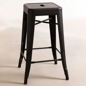 Pack De 4 Bancos Altos Empilháveis Em Aço Lix Preto Mate & ↑65 Cm - Sklum
