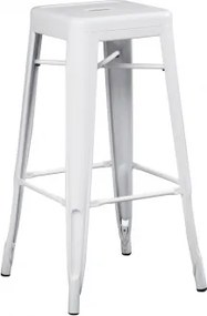 Banqueta Alta Empilhável Em Aço Lix Branco & ↑75 Cm - Sklum