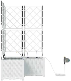 Jardineiras de Jardim 1 pc Branco 80 x 80 x 142 cm Plástico