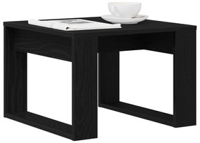 Mesa Lateral de Carvalho Preto - 50x50x35 cm, Feita de Madeira Maciça