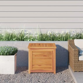 vidaXL Caixa de arrumação para jardim com saco 60x50x58 cm teca maciça