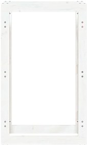 Suporte para lenha 60x25x100 cm pinho maciço branco