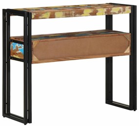 Mesa de Apoio vidaXL Multicolorida 90x33x75 cm em Madeira Recuperada e