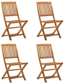 vidaXL Cadeiras de jardim dobráveis 4 pcs madeira acácia maciça