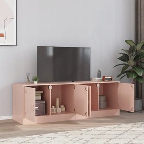 Móveis de TV 2 pcs 67x39x44 cm aço rosa