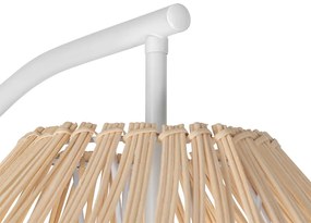 Candeeiro de pé rústico branco com ráfia - Sam