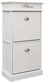 284089 vidaXL Sapateira 50x28x98 cm madeira de paulownia branco