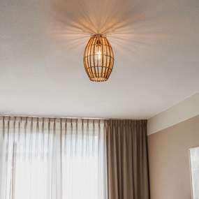 Candeeiro de teto rústico bambu e branco - Canna Capsule