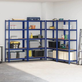 Prateleiras de armazenamento de 5 camadas 4 pcs aço azul