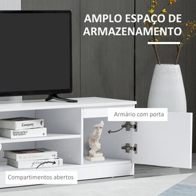 Móvel de TV Moderno Mesa de TV de Sala com 2 Portas 2 Prateleiras Aber