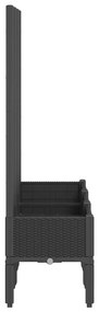 Vaso/floreira de jardim c/ treliça 120x40x142 cm PP preto